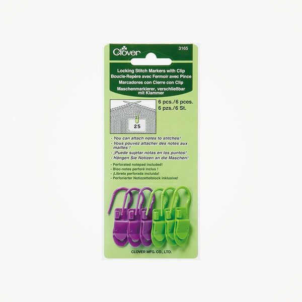 Stekenmarkeerders Locking Stitch met clip (6 stuks) Clover Stekenmarkeerders Locking Stitch met clip (6 stuks) Clover