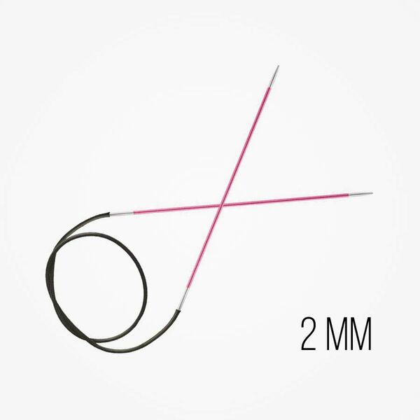 Zing Vaste Rondbreinaalden 2 mm naalddikte KnitPro Zing Vaste Rondbreinaalden 2 mm naalddikte KnitPro