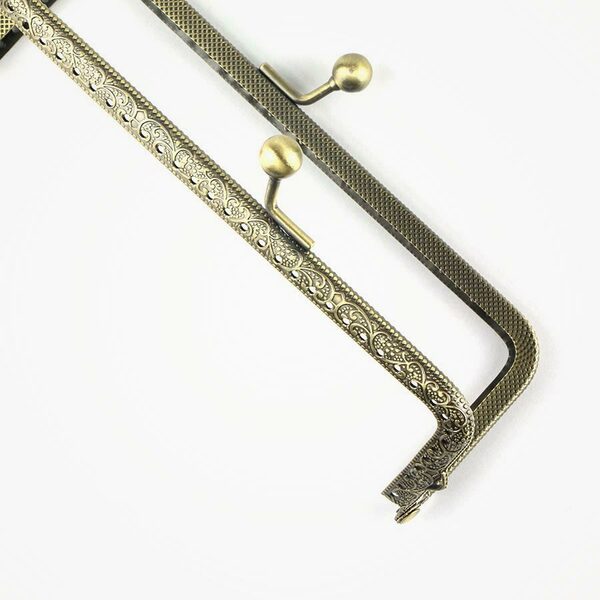 Handtassluiting recht bronskleurig 15 cm