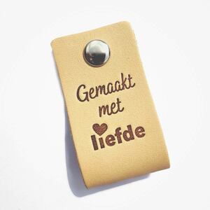 Leren label Gemaakt met liefde