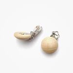 Houten speenclip 30 mm Button Naturel