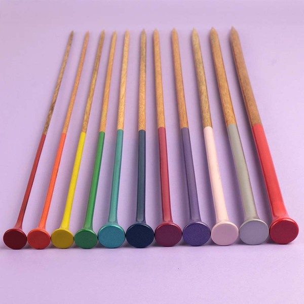 Mangohout 40cm Rechte Breinaalden met knop Bohin Mangohout 40cm Rechte Breinaalden met knop Bohin