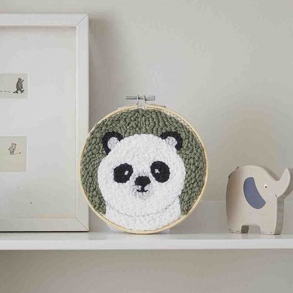 Punch needle kit Panda Punchpakket DMC Punch needle kit Panda Punchpakket DMC