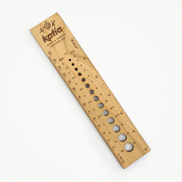 Houten liniaal met naaldmeter Katia Houten liniaal met naaldmeter Katia