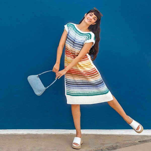 Jurk met strepen in Fair Cotton Infinity Breipakket Katia