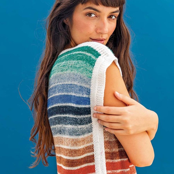 Jurk met strepen in Fair Cotton Infinity Breipakket Katia Jurk met strepen in Fair Cotton Infinity Breipakket Katia