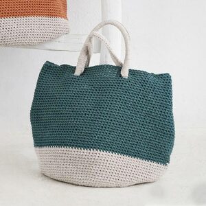 Ekos Tas Groenblauw met korte hengsels Haakpakket Katia Ekos Tas Groenblauw met korte hengsels Haakpakket Katia